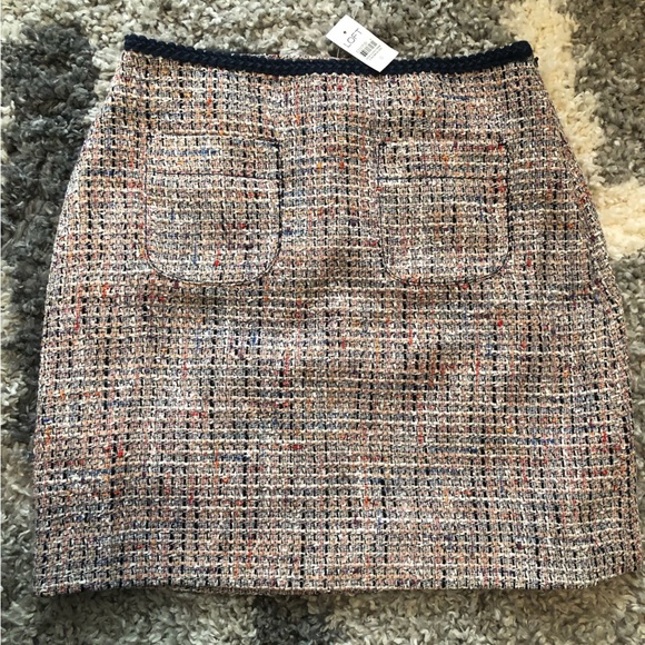 NWT LOFT Multi color tweed skirt size 0 - Picture 2 of 5